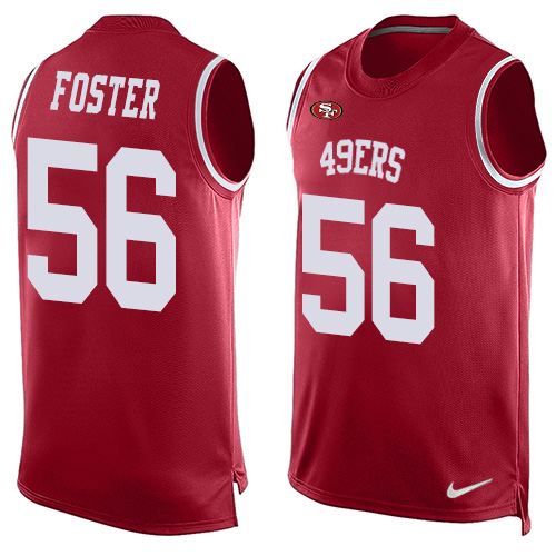 Nike 49ers #56 Reuben Foster Red Team Color Men's Stitched NFL Limited Tank Top Jersey